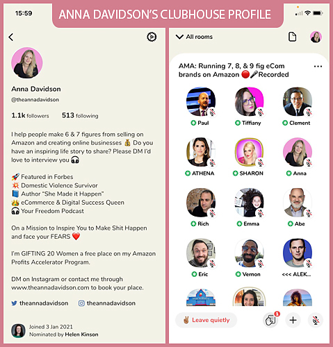 Anna Davidson's Clubhouse Profile